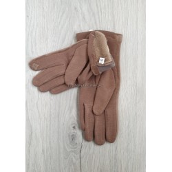 Трикотажно-велюрові жіночі рукавиці на флісі