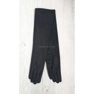 Довгі замшеві жіночі рукавиці
