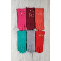 Підліткові трикотажні рукавиці на флісі для дівчат 6-15 років
