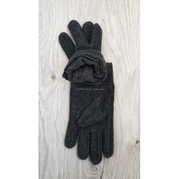 Одинарні флісові дитячі рукавиці, темно-сірі