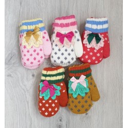 Дитячі рукавички для дівчаток на махрі, 3-5 років