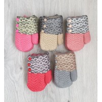 Дитячі рукавички на хутрі для дівчаток, 0-2 роки