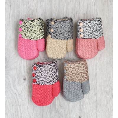 Дитячі рукавички на хутрі для дівчаток, 0-2 роки
