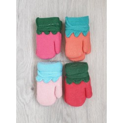 Дитячі рукавички для дівчаток на хутрі, 0-2 роки