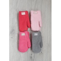 Дитячі рукавички на хутрі для дівчаток "котик", 5-8 років