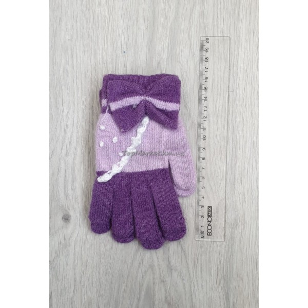 Дитячі ангорові рукавиці одинарні для дівчаток, 6-8 років