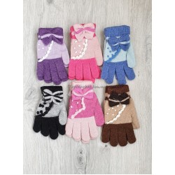 Дитячі ангорові рукавиці одинарні для дівчаток, 6-8 років