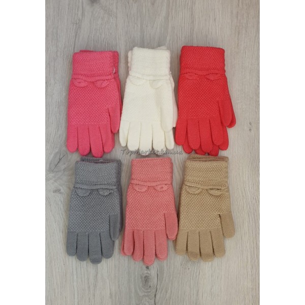 Одинарні однотонні рукавиці для дівчаток, 8-12 років