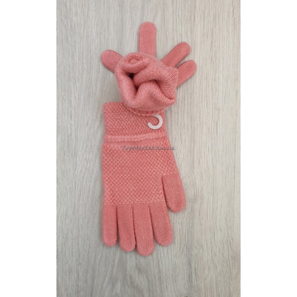Одинарні однотонні рукавиці для дівчаток, 8-12 років