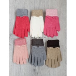 Одинарні однотонні рукавиці для дівчаток, 5-8 років