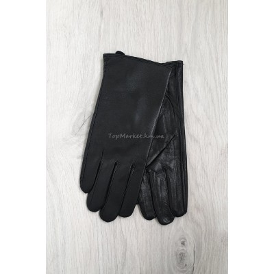 Чоловічі рукавиці з натуральної шкіри на шерсті - модель класика