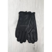 Чоловічі рукавиці з натуральної шкіри на махрі - модель "класика"