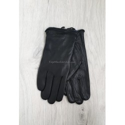 Чоловічі рукавиці з натуральної шкіри на махрі - модель "класика"