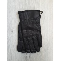 Чоловічі рукавиці з натуральної шкіри на хутрі, внутрішній шов - модель "резинка"