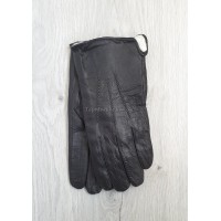 Чоловічі рукавиці з натуральної шкіри на хутрі, внутрішній шов - модель "косичка"