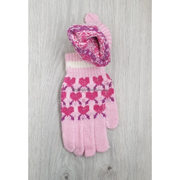 Одинарні шерстяні підліткові рукавиці для дівчат, з 12-ти років
