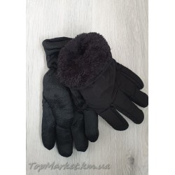 Балонові чоловічі рукавиці на хутрі №16-2, середній розмір