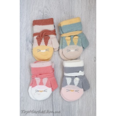 Одинарні рукавички мікс хлоп/дівч №25-38, 2-4 роки