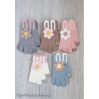 Одинарні рукавиці для дівчаток №25-49, 5-7 років