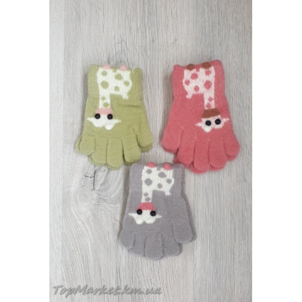 Одинарні рукавиці для дівчаток №25-51, 3-5 років