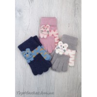 Одинарні рукавиці для дівчаток №25-52, 4-6 років
