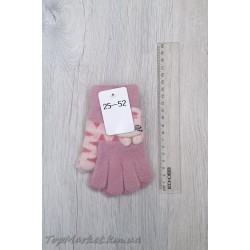 Одинарні рукавиці для дівчаток №25-52, 4-6 років