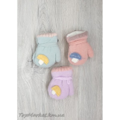 Рукавички на хутрі для дівчаток №25-53, 0-1 рік