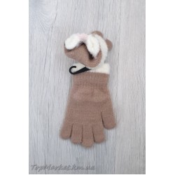 Одинарні рукавиці для дівчаток №25-27, 5-8 років