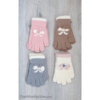 Одинарні рукавиці для дівчаток №25-27, 5-8 років