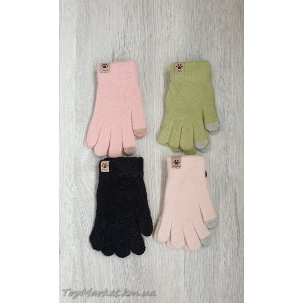 Одинарні рукавиці для дівчаток №25-46, 5-8 років