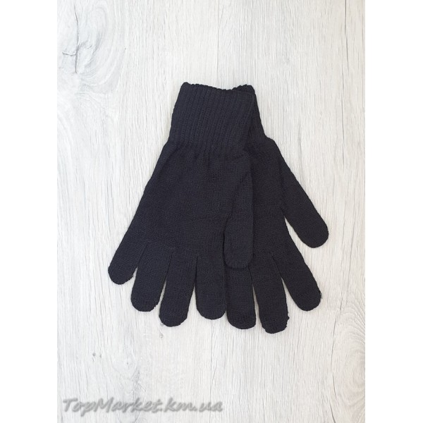 Одинарні в'язані чоловічі рукавиці №3-1, великий розмір