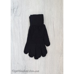 Одинарні в'язані чоловічі рукавиці №3-1, великий розмір