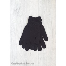 Одинарні в'язані чоловічі рукавиці №3-4, середній розмір