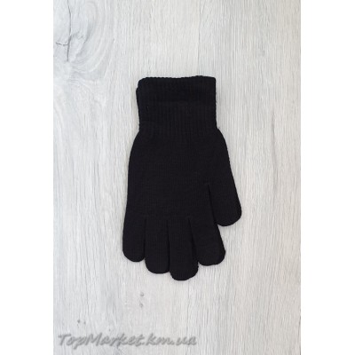 Одинарні в'язані чоловічі рукавиці №3-4, середній розмір