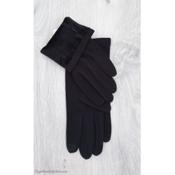 Жіночі рукавиці з пальтової тканини на флісі №1-2 - модель "резинка"