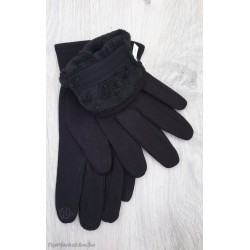 Трикотажні чоловічі рукавиці на флісі №1-28 - модель "резинка"