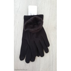 Жіночі рукавиці з пальтової тканини на хутрі №1-5 - модель "резинка"