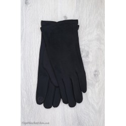 Замшеві жіночі рукавиці на хутрі №1-51 - модель "класика"