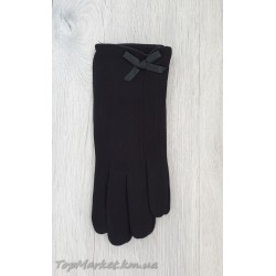 Жіночі рукавиці з пальтової тканини на хутрі №1-5 - модель "бант"