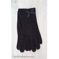 Жіночі рукавиці з пальтової тканини на хутрі №1-5 - модель "бант"