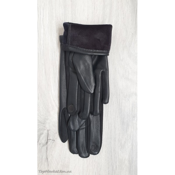 Жіночі рукавиці замш/екошкіра на флісі №1-70