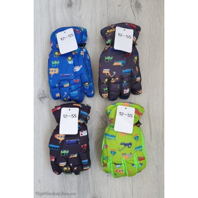 Балонові рукавиці на флісі для хлопчиків №12-55, 2-4 роки