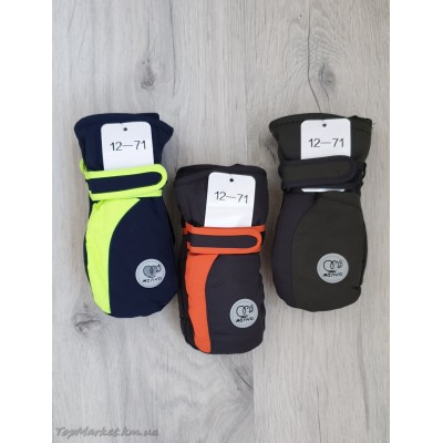 Балонові дитячі рукавички на флісі мікс хлоп/дівч №12-71, 1-3 роки