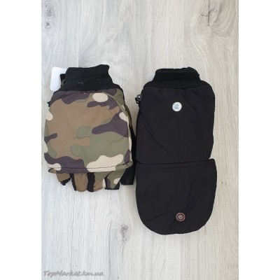 Чоловічі рукавиці трансформери на хутрі №16-9