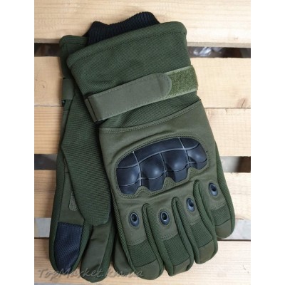 Тактичні рукавиці зимові на хутрі №17-31 - хакі