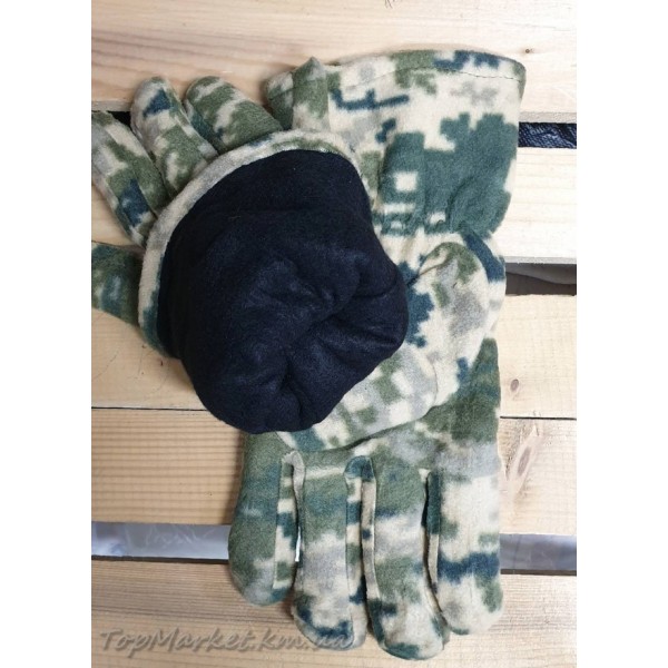 Подвійні флісові чоловічі рукавиці, великий розмір, №2-73