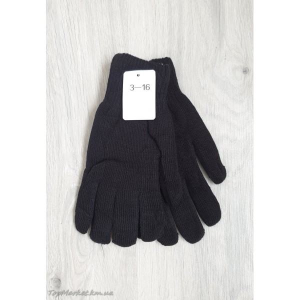 Чоловічі/жіночі в'язані подвійні рукавиці №3-16, середній розмір