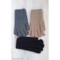 Жіночі в'язані рукавиці на хутрі №3-19