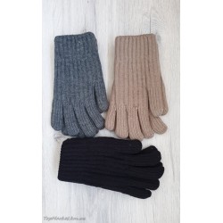 Жіночі в'язані рукавиці на хутрі №3-19