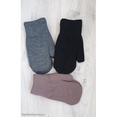 Подвійні жіночі в'язані рукавички №3-21 Подвійні жіночі в'язані рукавички №3-21